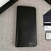 PRADA男士西裝夾 專柜新款式 官網同步 2MV836 黑色一行字嘜 意大利高等原單十字紋牛皮質感極好 長9.5cm高19cm