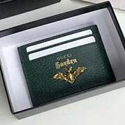 原單品質 蝙蝠 小卡包 采用進口雙色荔枝牛皮 519798綠色 10cmx7.5cm