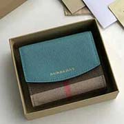  Burberr利柏寶利 原單出品 大面采用進口手掌紋牛皮配色 內格細膩柔軟的進口小牛皮 原版格子面料 40482601淺藍 11x9x2.5cm
