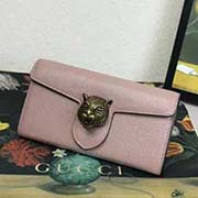 414985 古奇款豹頭五金單肩拉鏈包新色 意大利高等進口牛皮 精致做工 裸粉色 19x11x2.5cm