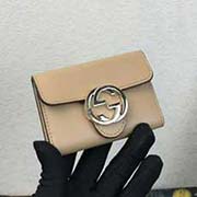 369673 G 鑰匙包 高等進口牛皮原版五金原代工出品專柜同步 9.5x6x2.5cm 全皮杏色