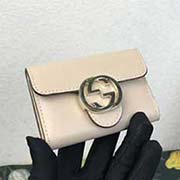 369673 G 鑰匙包 高等進口牛皮原版五金原代工出品專柜同步 9.5x6x2.5cm 全皮淺粉