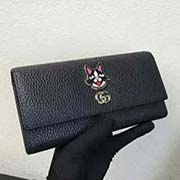  499326 GG新款狗頭金屬二折款 高等意大利進口牛皮 logo壓嘜油邊 專柜同步 19x10x3cm 全皮黑色