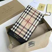 Burberry 柏寶利 原單出品 長(zhǎng)款二折包 馬仔格子料搭配進(jìn)口粒面小牛皮 40651851黑色 21cmx12cmx3cm