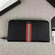 PRADA男士單拉鏈錢包 專柜新款式 官網同步 2ML317 黑紅灰彩帶鱷魚皮 意大利高等原單十字紋牛皮質感極好 彩帶鱷魚皮更顯高等