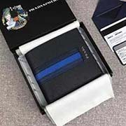 PRADA男士短款錢夾 專柜新款式 官網同步 2M0513 深藍淺藍彩帶字嘜 意大利高等原單十字紋牛皮質感極好 長11cm高9.5cm