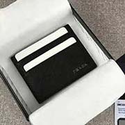 PRADA爆款男士卡包 專柜新款式 官網同步 2MC223 黑色五字嘜 意大利高等原單十字紋牛皮質感極好 長10cm高8cm