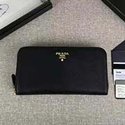 PRADA經(jīng)典款單拉鏈錢(qián)包 經(jīng)典之作 1ML506 黑色散字嘜 意大利高等原單十字紋牛皮質(zhì)感極好 進(jìn)口鍍金金屬五金配件 長(zhǎng)20cm高10cm