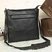 古奇新款商務(wù)男士公文包 斜挎原版牛皮男包 322059黑