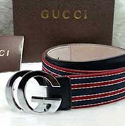 古奇織帶配牛皮褲腰帶銅扣腰帶