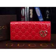 全皮壓花長款錢包 gucci時尚錢夾 手抓包 G872144紅