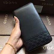 全皮商務(wù)休閑男士長(zhǎng)款拉鏈?zhǔn)职X