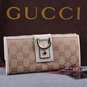 長款女錢包 古奇休閑帆布三折錢夾 