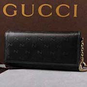 gucci 154185 黑光膠 古奇pvc錢包