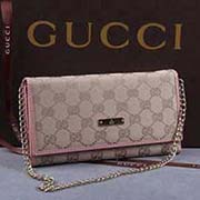 gucci 170426 淺杏布粉紅皮 女士