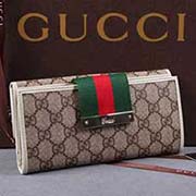 歐美潮女士錢包 GUCCI長(zhǎng)款PVC三折搭扣錢夾 手拿包 1