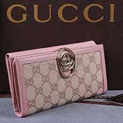 高等新款 古奇三折長款女士帆布按