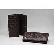 233029 雙G經典長款壓花啡皮錢包