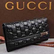 233112 全皮壓花錢包 黑皮