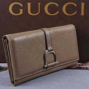 257124 全皮卡其綠錢包