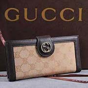 古奇三折帆布配皮休閑錢包 26997