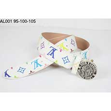 LV品牌白彩皮帶AL001