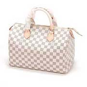 LV奢華名品 白色棋盤(pán)格N41533經(jīng)典手提包 波士頓女包