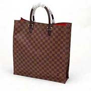 LV頭層牛皮棋盤老花N51140手提