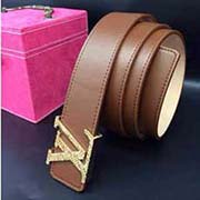 路易威登男士真皮皮帶，lv男士皮帶新款原版腰帶