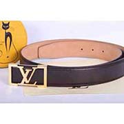LV休閑時(shí)尚字母扣牛皮真皮皮腰