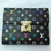 極品LV33黑彩彩色中夾女士錢包