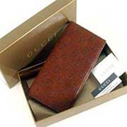 古琦錢包雙G壓花長(zhǎng)款錢包錢夾162358棕色