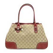 古奇雙G帆布胭脂紅蝴蝶結女用