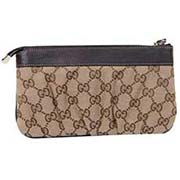 女士錢夾 古琦啡色帆布錢包224073 FAFX