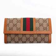 古奇經典帆布牛皮按扣錢夾258038 