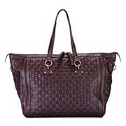 時(shí)尚啡色全皮壓花手提包單肩挎