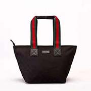 131230黑 淺米色雙G圖案織布中號物