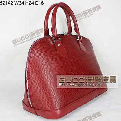 LV52142時尚紅色水波紋包 單肩可手提女包