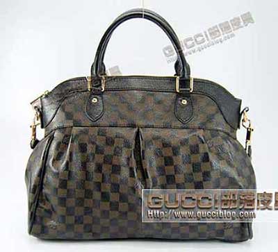 LV經典黑色棋盤 摔紋N95135 1 手挽斜挎包LV包