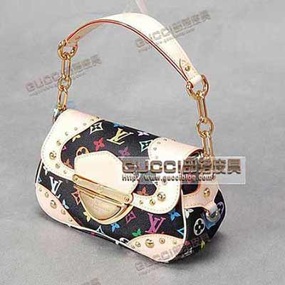 LV三三彩專用料黑七彩M40128M40127 手提包休閑包 女包