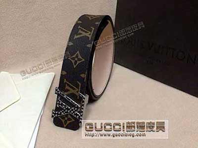 LV男士真皮韓版商務平滑扣皮帶 時尚百搭牛皮L420