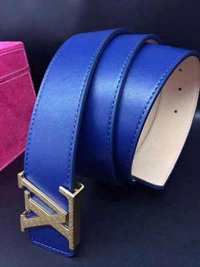 路易威登休閑百搭頭層牛皮奢華大品牌字母平滑扣腰帶LP49 38