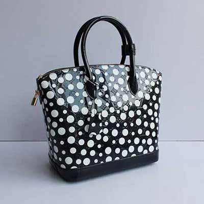 歐美LV大<a href=/lady/ target=_blank class=infotextkey>品牌女包</a>草間彌生同款波點手提包91423圓點漆皮女包