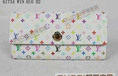 LV路易威登61734.6白配內面淺藍錢包