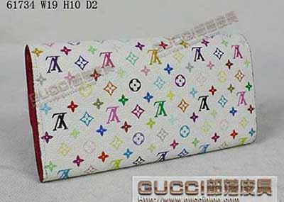 LV路易威登61734.5白配內面枚紅錢包