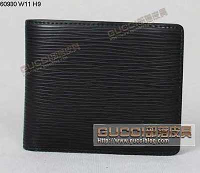 LV路易威登60930 黑色水波紋錢包