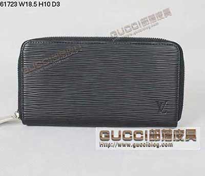 LV路易威登61723 黑色水波紋拉鏈錢(qián)包