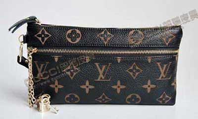 LV老花摔紋錢包M9870-1-黑色