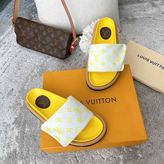 中國拖鞋網時尚經典百搭LV官網Jumbo Flatform系列厚