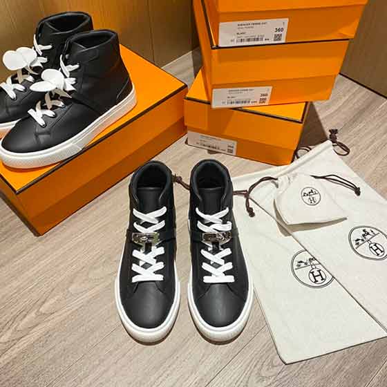 愛(ài)馬仕休閑鞋 市場(chǎng)高版本！Kelly扣小白鞋板鞋！